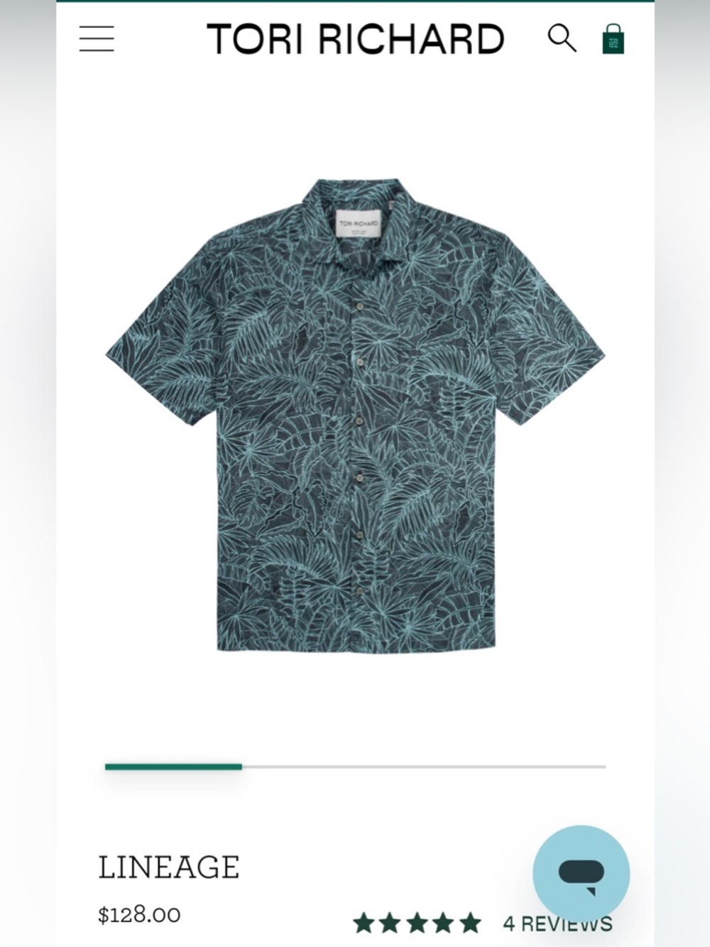 Tori Richard Navy Blue Tropical Leaf Short Sleeve Button-Up Shirt - size XXL